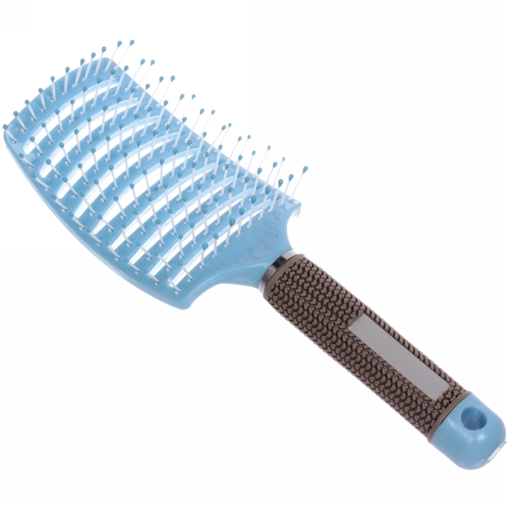 Расческа массажная «Olivia», вентиляционная, цвет голубой, 24*7,5см