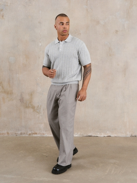 Серая вязаная футболка-поло LAWLESS