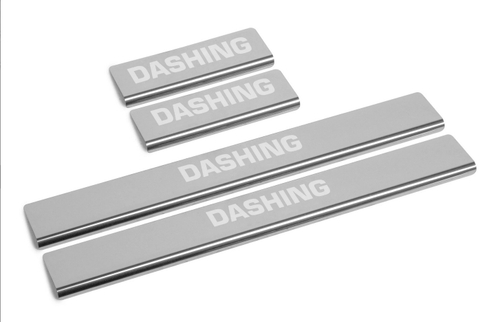 Накладки на пороги AutoMax для Jetour Dashing 2022-, нерж. сталь, с надписью, 4 шт., AMJEDAS01