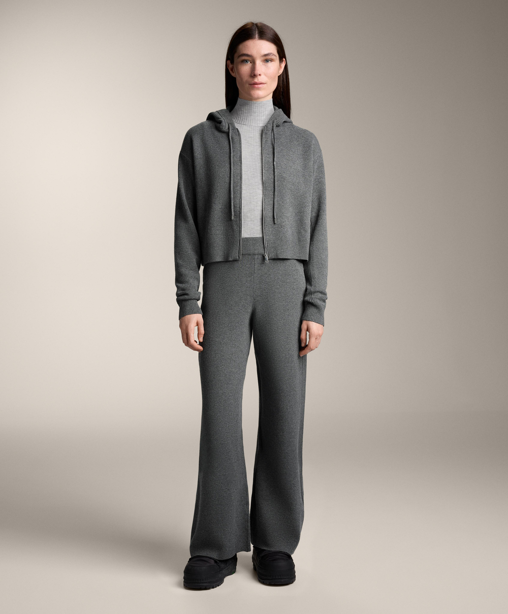 OYSHO Прямые брюки с резинкой по бокам, темно-серый