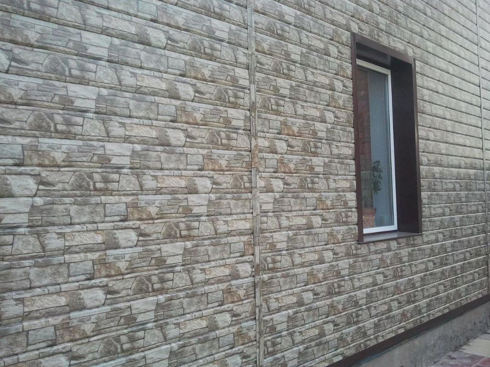 Сайдинг металлический L-брус ECOSTEEL Глянец 0,5мм Камень