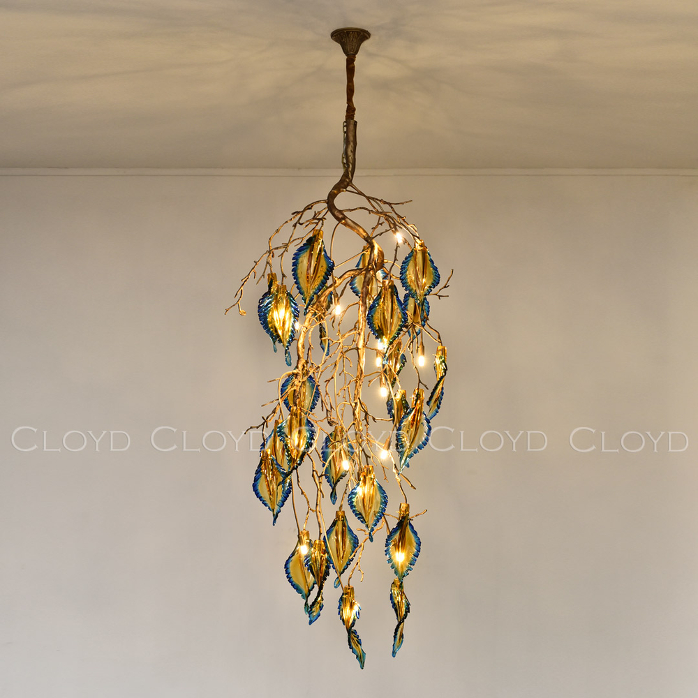 Люстра Cloyd MAORI C14 / выс. 200 см - латунь (арт.11097)