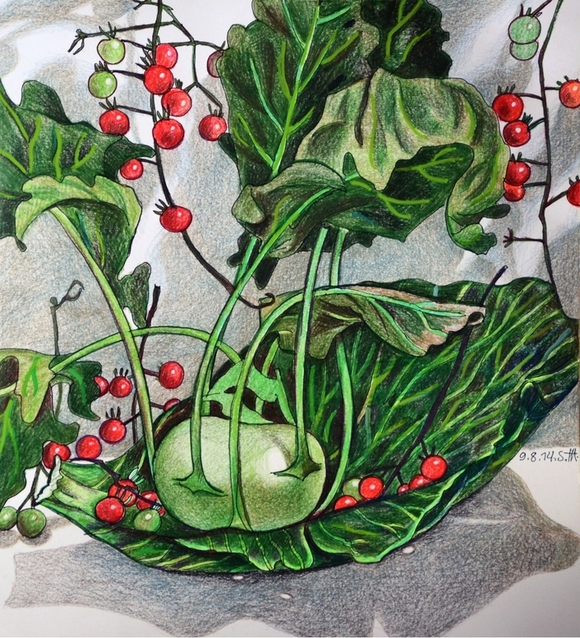 Репродукция на фотобумаге "Кольраби и томаты"