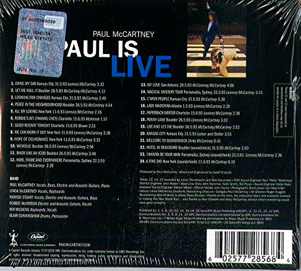 Paul McCartney / Paul Is Live (CD)
