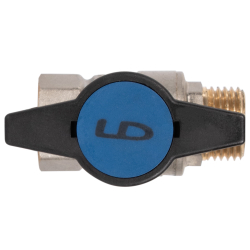 Кран шаровой латунный LD Pride47.15.В-Н.ТРДу15Ру40,вн-нр,Т-рук(Red+Blue)