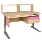 Растущая парта СУТ 25 с задними полками СУТ.15.240 и навесной тумбой (1200×880 мм)