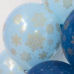 Шар (12"/30 см) Золотые снежинки, Ассорти, пастель, 5 ст 25 шт.