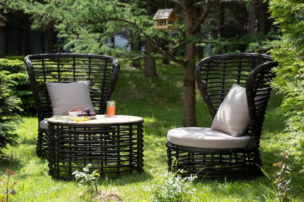 "Парма" кофейный комплект из искусственного ротанга, цвет бронзовый