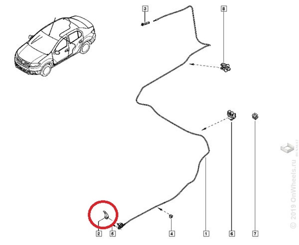 Ручка отк. лючка бензобака Renault Logan Sandero II Duster (Renault)