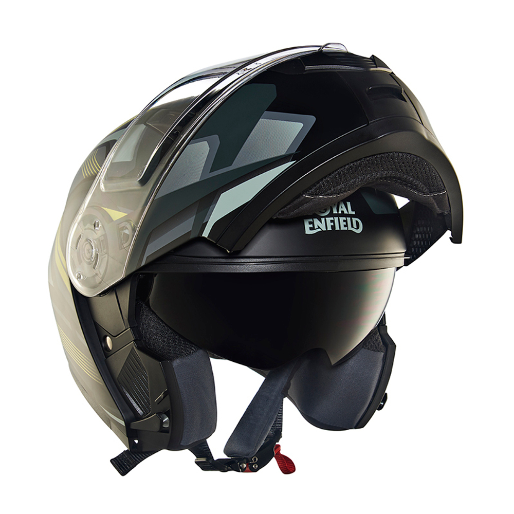 Шлем интеграл Royal Enfield, цвет - черно-желтый матовый, размер - XL (620 мм), арт. RRGHEP000583 (HESS22014MATT BLACK & YELLOW)