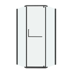 Душевое ограждение Grossman Pragma 302.K33.03.9090.42.00 (90х90х195) трапеция,распашная,графит сатин,стекло прозрачное, 1 место