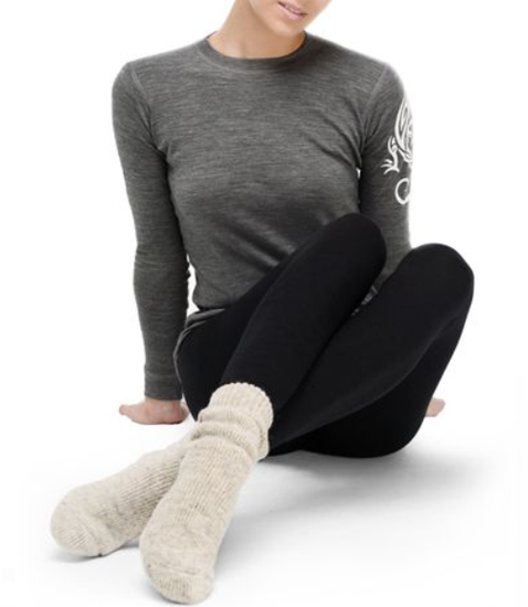 Термоноски женские Norveg "-60" ,средняя длина (9WTS-040),светло - серый меланж