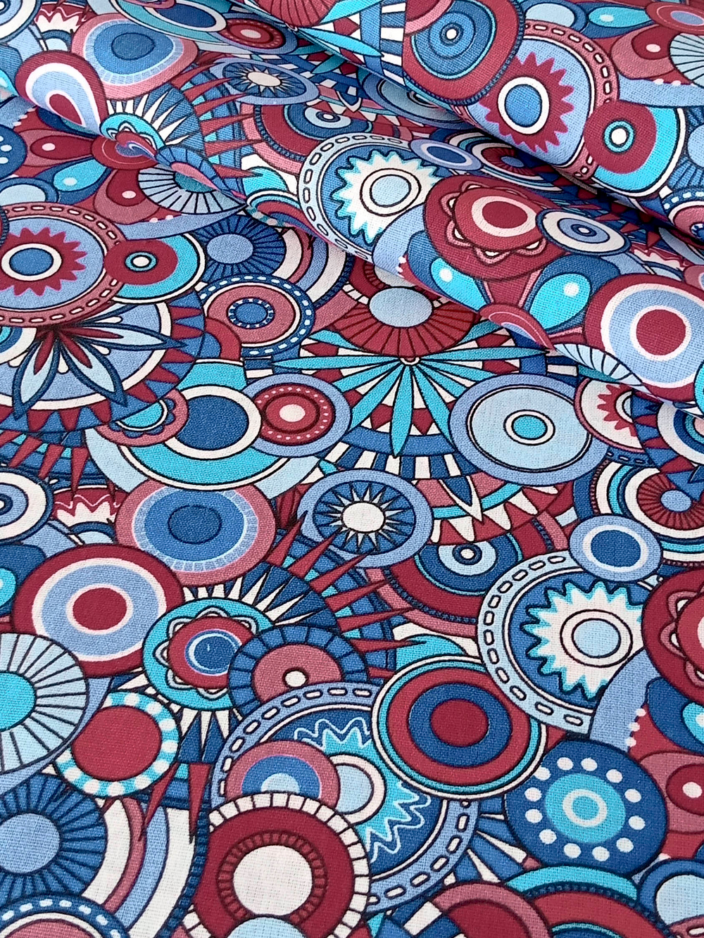 Ткань бязь плательная, рис. "Калейдоскоп", ширина 150 см, арт. 352