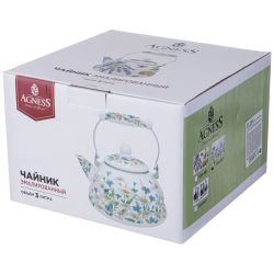 ЧАЙНИК AGNESS ЭМАЛИРОВАННЫЙ СЕРИЯ "SENTIMENT", 3 Л