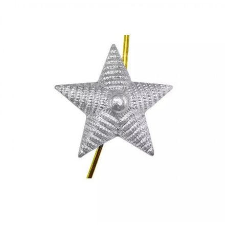 Звезда на погоны н/о рифленая большая серебристая