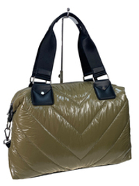 Стильная женская сумка-шоппер из водоотталкивающей ткани, цвет хаки