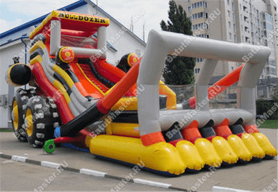 Детский надувной батут-горка "Бульдозер" 20*13*13 м