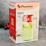 Графин 1,25л "Kosem" с красной крышкой, в коробке