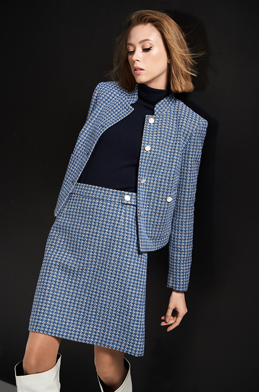 4789 Юбка женская (бежево-синий)