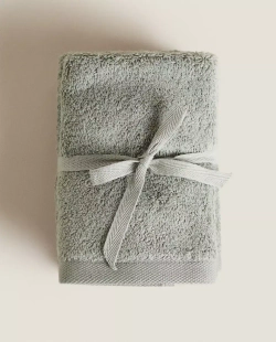 ZARA HOME (НАБОР ИЗ 3 ШТ.) ПОЛОТЕНЦЕ ИЗ ВЫСОКОКАЧЕСТВЕННОГО ХЛОПКА, ЗЕЛЕНЫЙ
