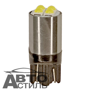 Светодиод 12V T10  4SMD 3030 WHITE FLS36-4W\6W HL Super (без цок.) высокий ободЧЕРНЫЙ