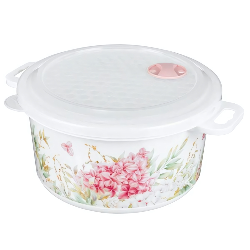 Ёмкость для холодильника и микроволновой печи с декором 2л (белый)