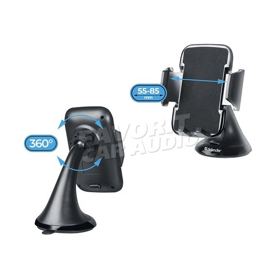 Держатель Defender CH-113 присоска шарнир чёрный