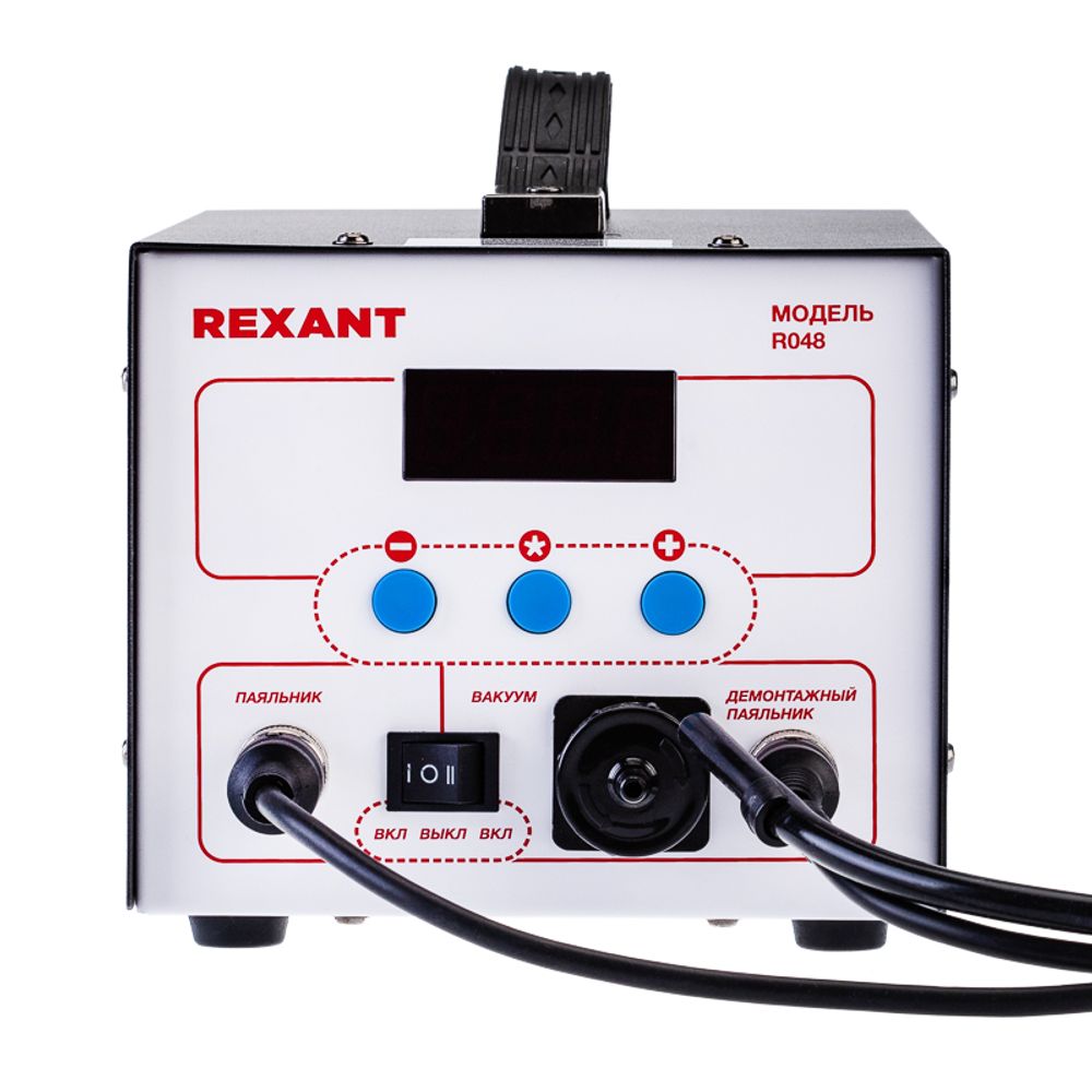 Паяльная станция (паяльник + демонт. паяльник), модель R048, цифровая, 200-480°C, LED-дисплей REXANT