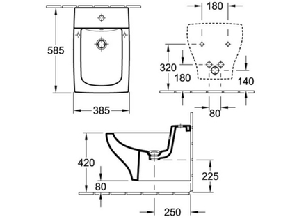 Биде подвесное Villeroy & Boch La Belle 542700R2