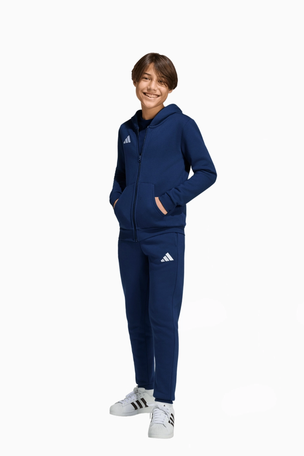 Кофта adidas Entrada 26 Sweat Full-Zip Junior - темно-синий