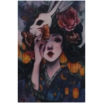 Алмазная мозаика на подрамнике с полным заполнением «МИР ЯРКИХ КРАСОК», Ёко с маской, 20*30 см