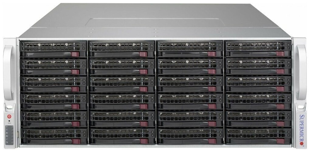 Сервер Supermicro SuperStorage 6049P-E1CR36L без процессора/без ОЗУ/без накопителей/количество отсеков 2.5" hot swap: 2/количество отсеков 3.5" hot swap: 36/2 x 1200 Вт/LAN 10 Гбит/c