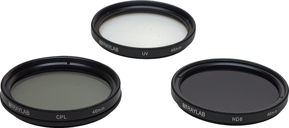 Набор из 3х фильтров RAYLAB UV / CPL / ND8 40,5 - 77mm