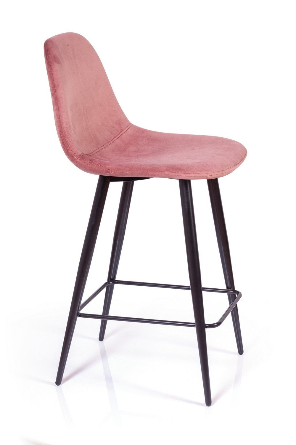 Стул полубарный TED, бархат пудровый 15 /опора конус