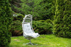 "Севилья" кресло-кокон из искусственного ротанга, цвет светло-серый