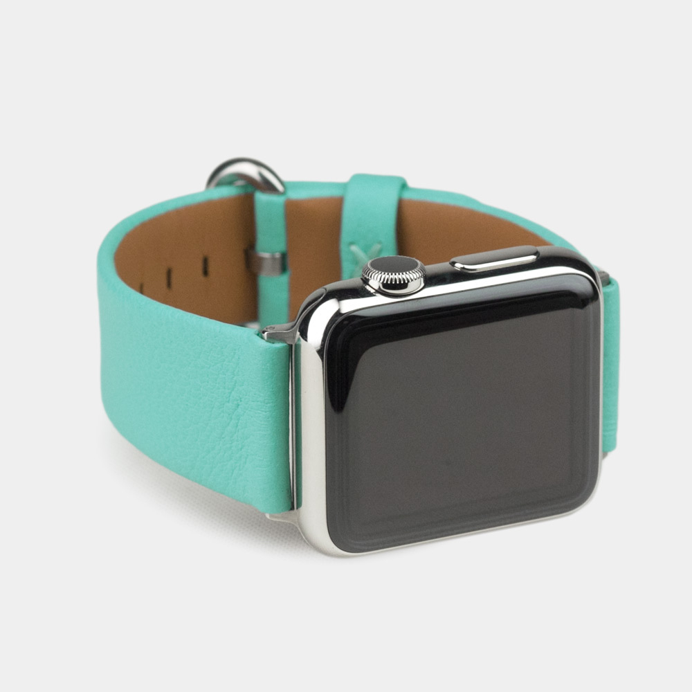 Ремешок для Apple Watch 44/45/46 mm из кожи теленка, цвета тиффани