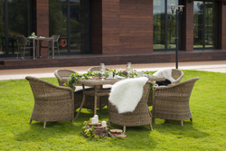 "Эспрессо" обеденная группа плетеная, цвет соломенный