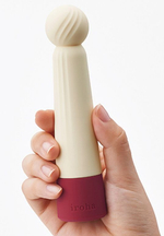 Бежевый вибратор с шаровидной мягкой головкой IROHA Rin Akane - 14,8 см. (Цвет: бежевый)