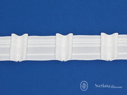 Шторная лента Bandex TANGO 1:1.7 P2, групповые складки, цвет белый (ширина 50 mm)