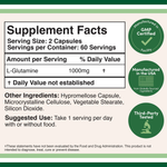 Double Wood Supplements - L-Glutamine Capsules - 120 x 500 mg capsules