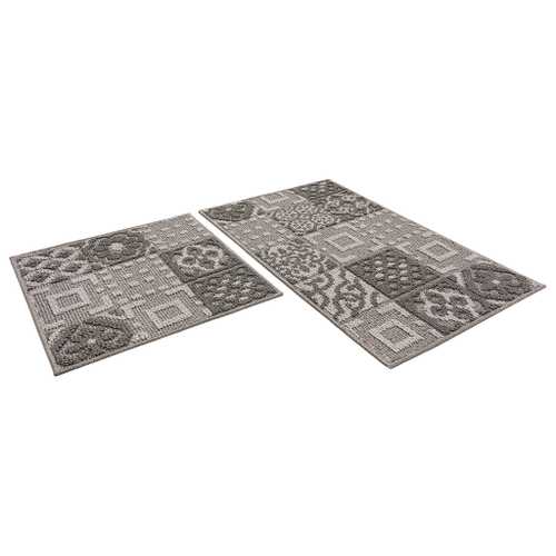 Набор ковриков д/ванной Shahintex LOOP ITALIANO  50*80+50*50 "мозаика" серый