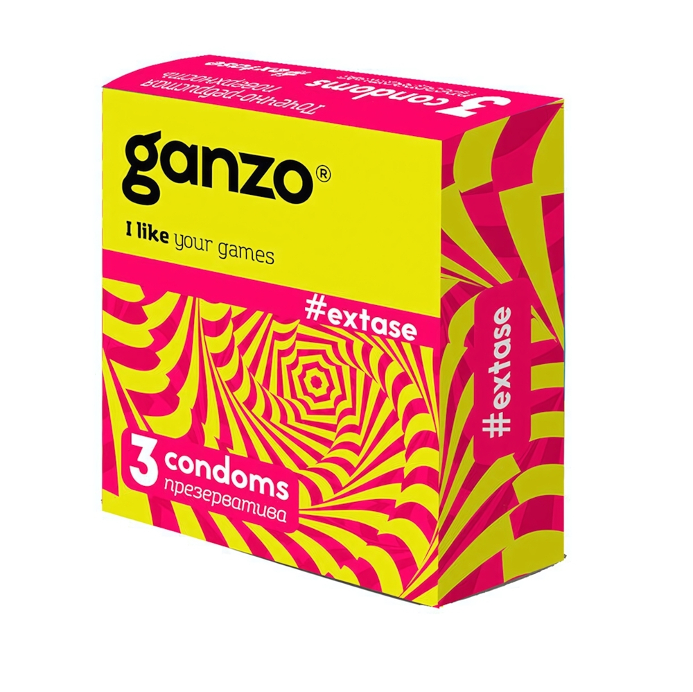 Презервативы GANZO NEW EXTASE Точечно-ребристые, 3 шт. (Цвет: Прозрачные)