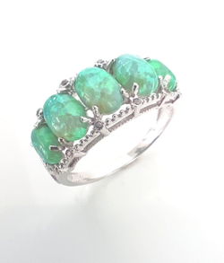 Кольцо Эстерелла, родированное, серебро 925 пробы, с опалом и фианитом/Ф