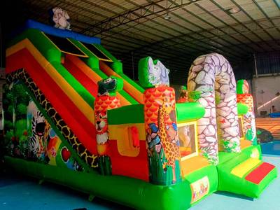 Коммерческий надувной батут «Слоник и друзья», 7*5*6 м