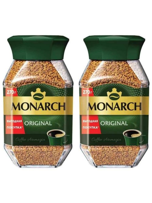 Кофе растворимый Jacobs Monarch, стеклянная банка 270 г, 2 шт