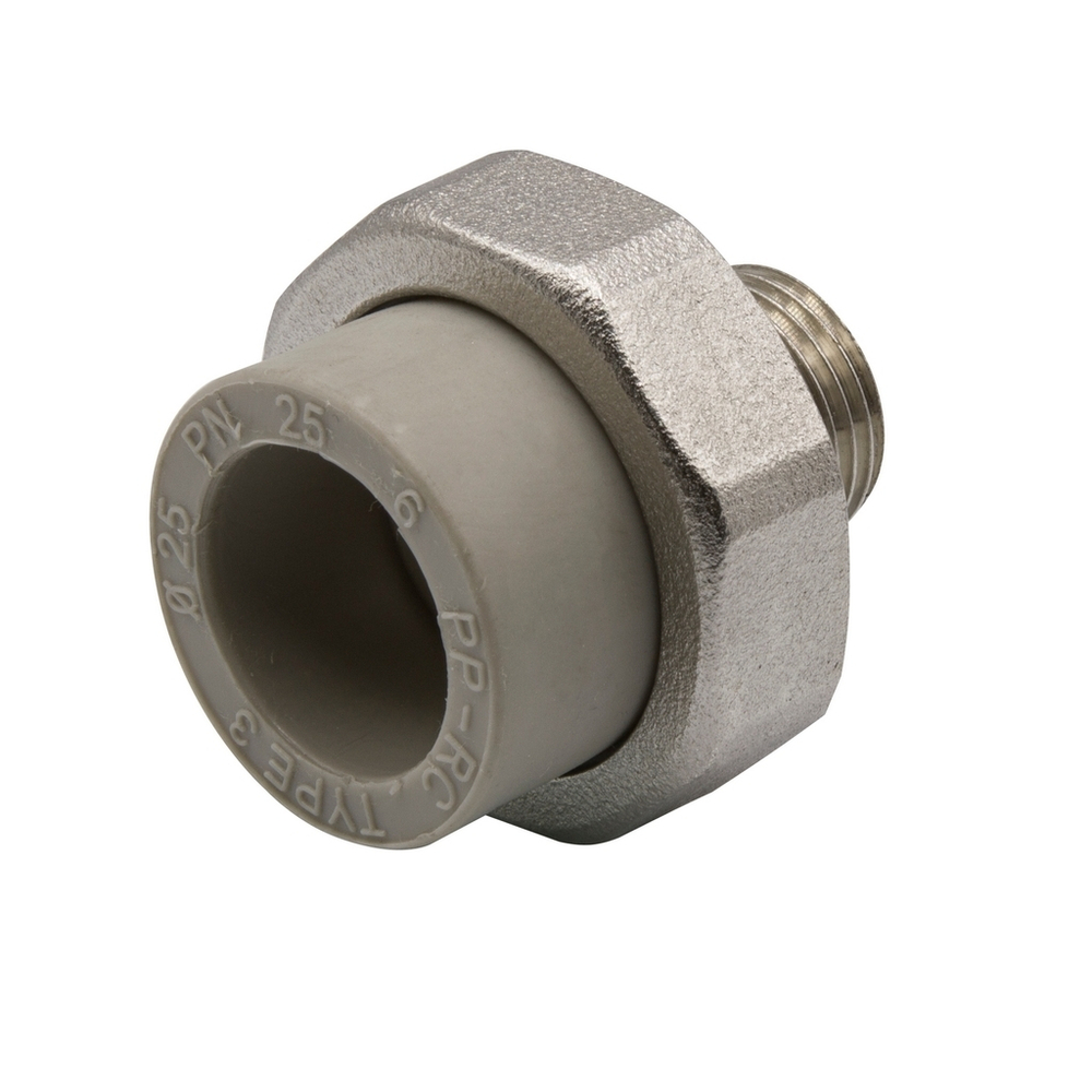 Муфта комб. разъемная, нар 25х1/2'' EVER® plast  СЕРЫЙ (Россия)