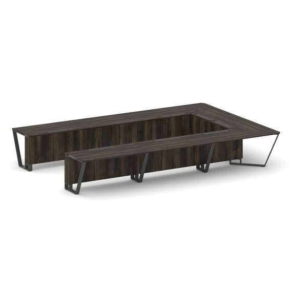 Steel Meet Стол переговорный П-образный KD-PR.B.SP-15P Дуб Мали/Металл Антрацит 4800*3200*750