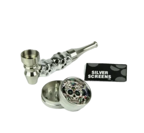 Трубка метал. + Гриндер + сеточки 10см