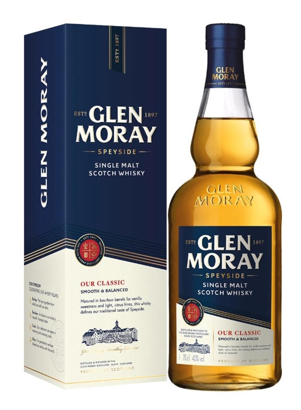 Виски Glen Moray Our Classic Single Malt, 0.7 л