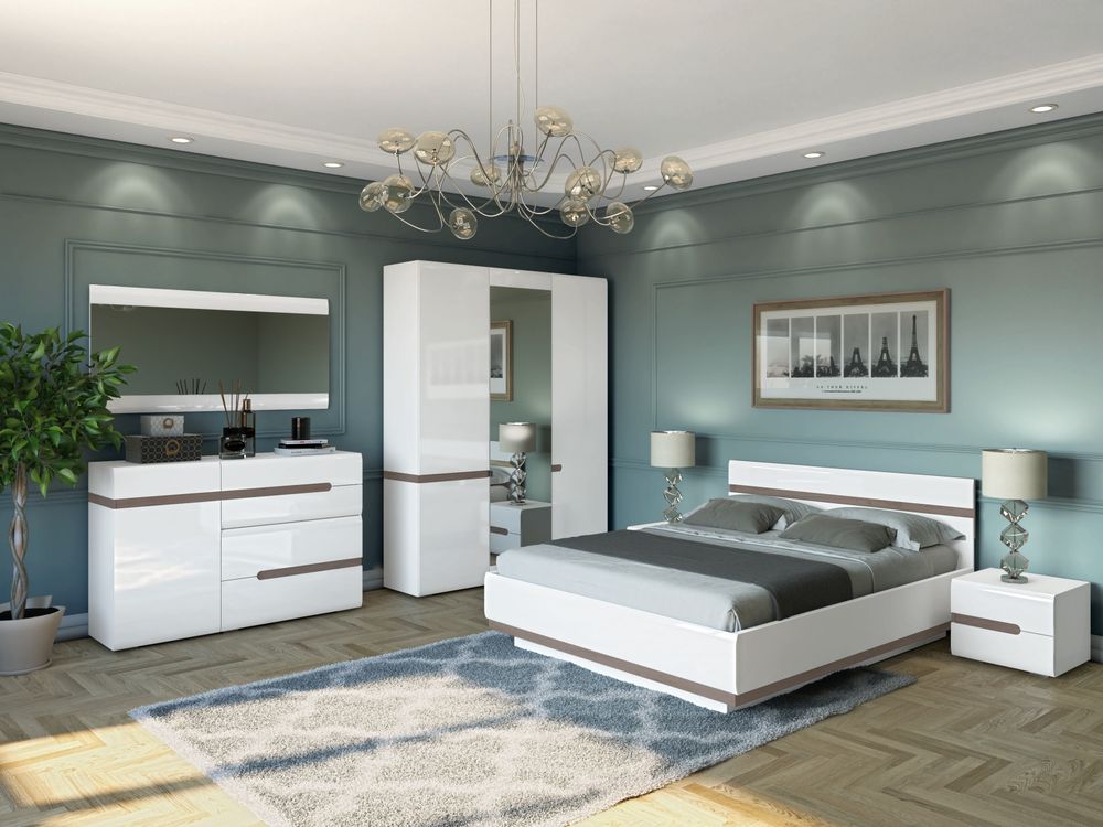 Коллекция Ультра Зеркало к комоду комбинированному Белый/Белый гл. (набор)